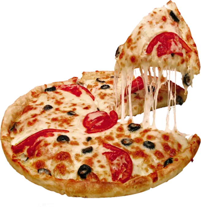 Pizza hecha con horno de leña